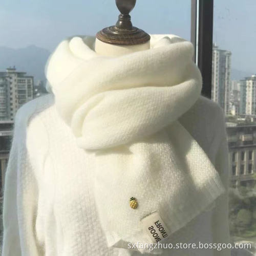 2021 fashion warm pure color cashmere scarf for women